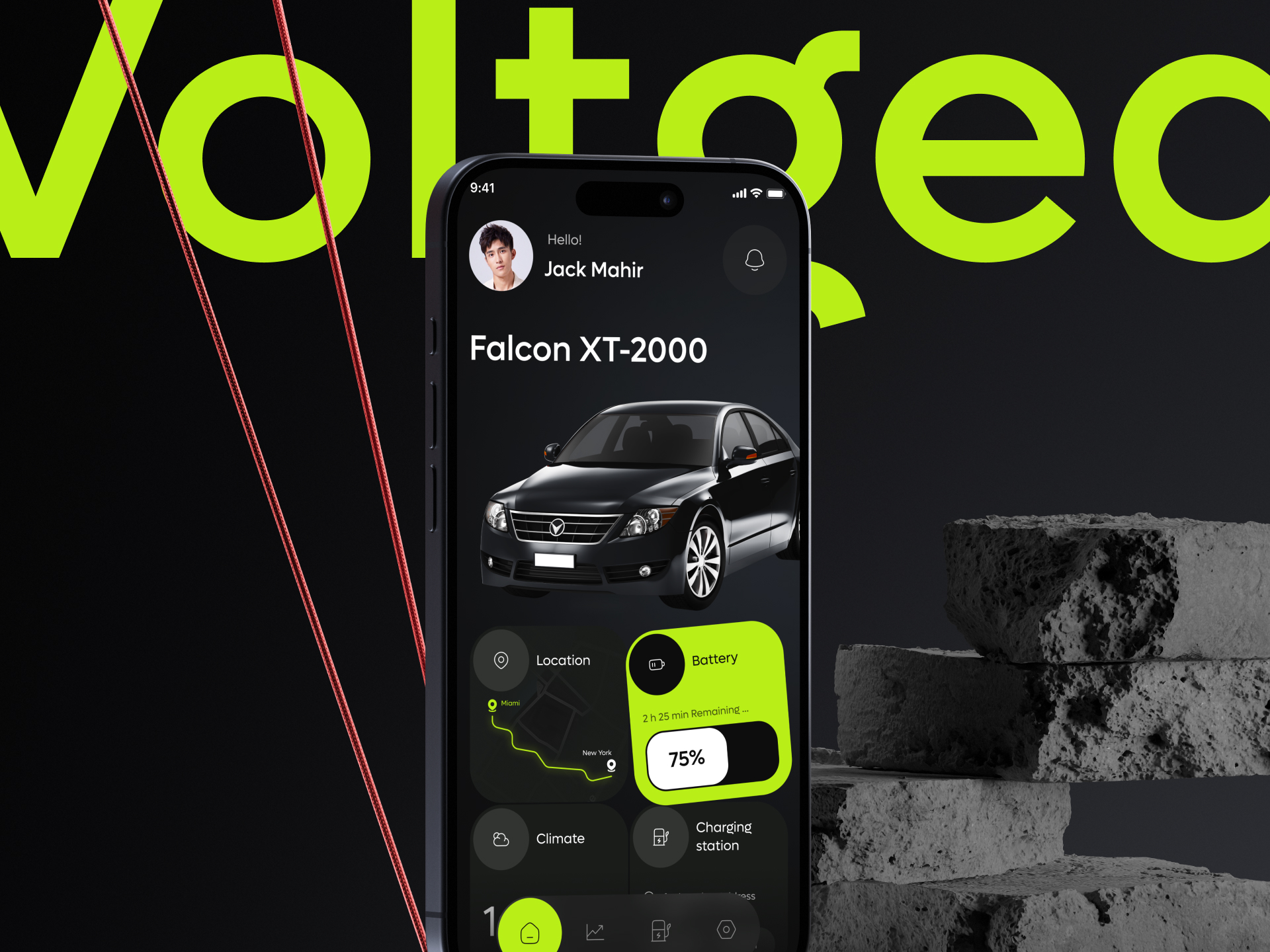 Voltgear Mobile app design by pixelean